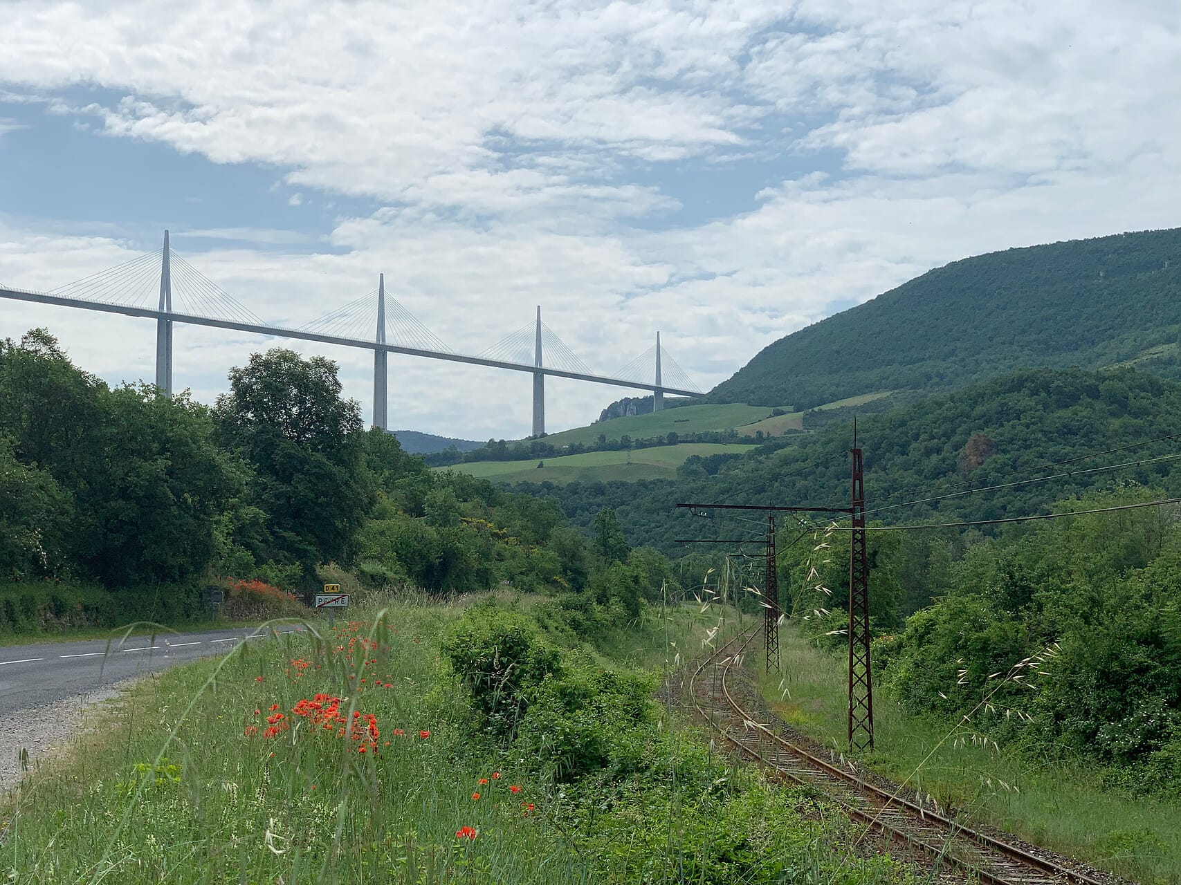 Millau Viaduct view from Peyre village